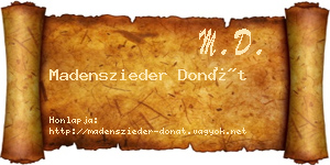 Madenszieder Donát névjegykártya